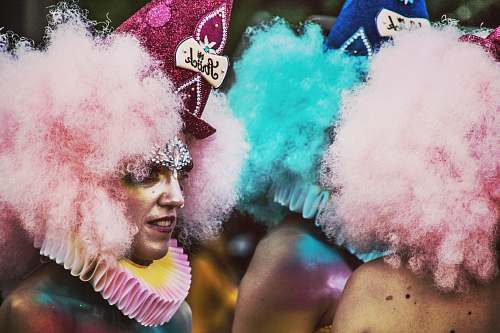costume pink and blue hair wigs benefit